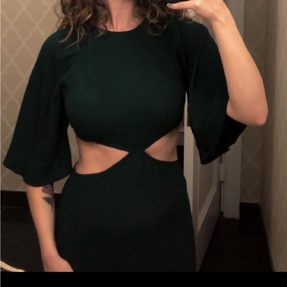 Reformation Benny dress in Emerald